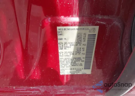 2022 Nissan Frontier Sv 4X2 from USA, damaged, VIN 1N6ED1EJ4NN655111